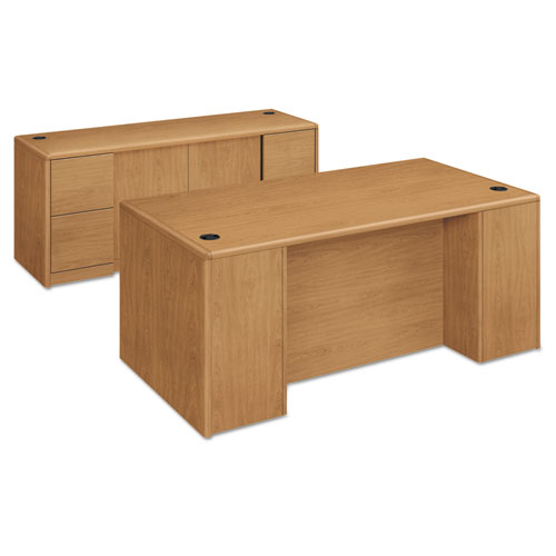 Image of Hon® 10700 Series Double Pedestal Desk With Full-Height Pedestals, 72" X 36" X 29.5", Harvest