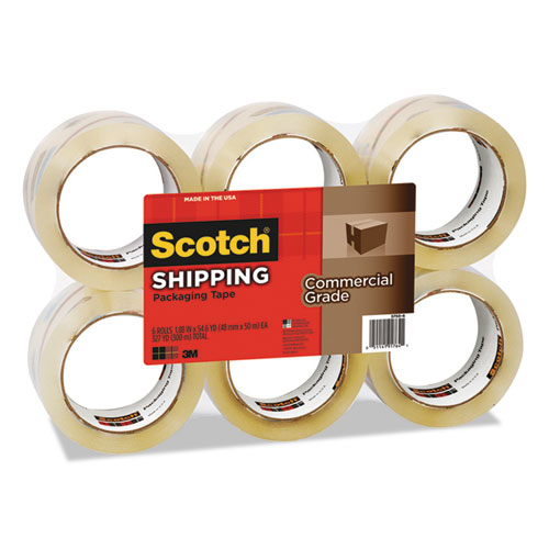 Image of 3750 Commercial Grade Packaging Tape, 3" Core, 1.88" x 54.6 yds, Clear, 6/Pack