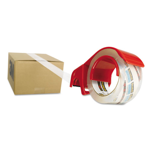 Image of 3850 Heavy-Duty Packaging Tape with DP300 Dispenser, 3" Core, 1.88" x 54.6 yds, Clear, 12/Pack