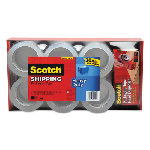 Scotch Packaging Tape Dispenser with 2 Rolls of Tape, 1.88 x