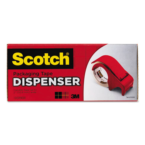 Image of Compact and Quick Loading Dispenser for Box Sealing Tape, 3" Core, For Rolls Up to 2" x 60 yds, Red