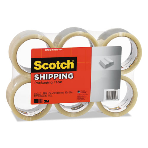 Image of 3350 General Purpose Packaging Tape, 3" Core, 1.88" x 54.6 yds, Clear, 6/Pack
