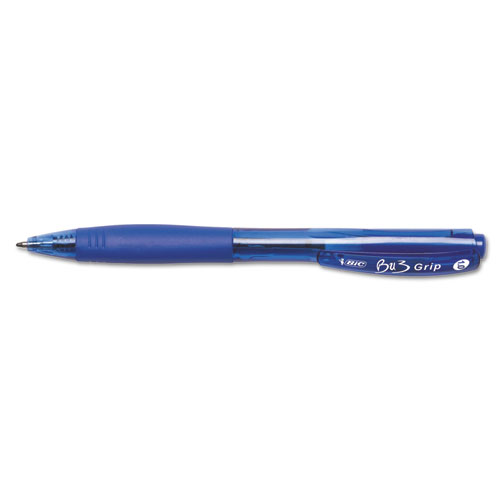 BIC® BU3 Retractable Ballpoint Pen, Bold, 1.0mm, Blue, Dozen