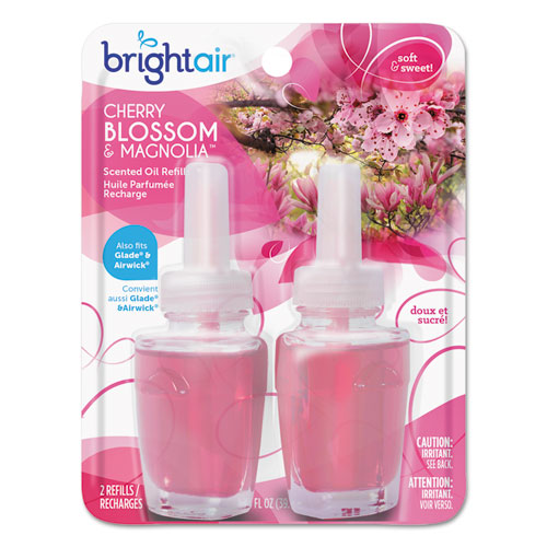 BRIGHT Air® Electric Scented Oil Refill, Cherry Blossom/Magnolia, 0.67oz Jar, 2/Pk, 6Pk/Ctn