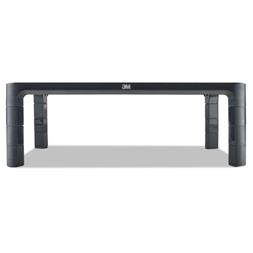 Adjustable Monitor Stand, 16 x 12 x 1 3/4 to 5 1/2, Black