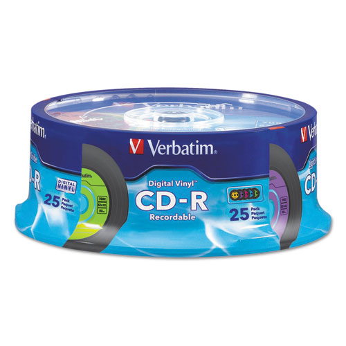Cd-R With Digital Vinyl Surface, 80min, 52x, 25/pk Spindle
