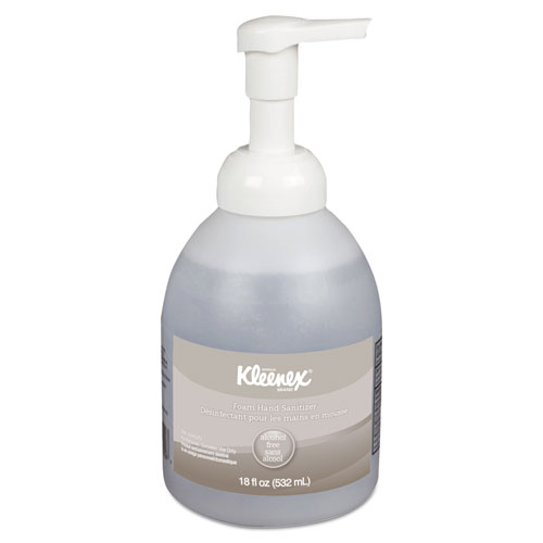 Kleenex® Alcohol-Free Foam Hand Sanitizer, 18 oz Pump Bottle, Fragrance-Free