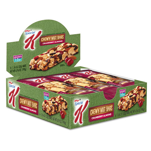Image of Special K Chewy Nut Bars, Cranberry Almond, 1.16 oz Bar, 6/Box