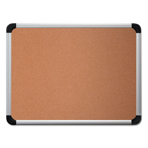 Universal® Cork Board With Aluminum Frame, 36 X 24, Tan Surface