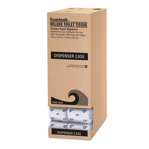Boardwalk® Office Packs Toilet Tissue, Septic Safe, 2-Ply, White, 4 x 4, 300 Sheets/Roll, 72 Rolls/Carton