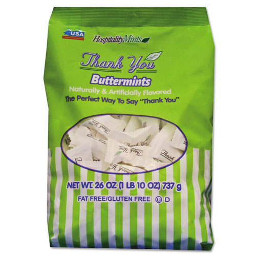 Image of Hospitality Mints Thank You Buttermints Candies, 26 Oz Bag