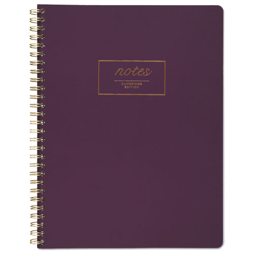Cambridge® Jewel Tone Notebook, Gold Twin-Wire, 1-Subject, Wide/Legal Rule, Purple Cover, (80) 9.5 X 7.25 Sheets