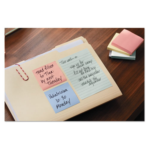Image of Original Recycled Pop-up Notes, 3" x 3", Sweet Sprinkles Collection Colors, 100 Sheets/Pad, 6 Pads/Pack