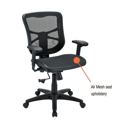 Image of Alera® Elusion Series Mesh Mid-Back Swivel/Tilt Chair, Supports Up To 275 Lb, 17.9" To 21.6" Seat Height, Black