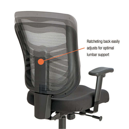 Image of Alera Elusion Series Mesh Mid-Back Swivel/Tilt Chair, Supports 275lb, 17.9" to 21.8" Seat, Black Seat, White Back, Black Base