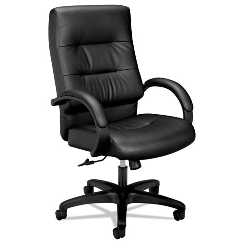 VL690 SERIES EXECUTIVE HIGH-BACK CHAIR, SUPPORTS UP TO 250 LBS., BLACK SEAT/BLACK BACK, BLACK BASE