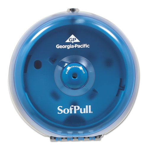 SofPull Mini Centerpull Single-Roll Bath Tissue Dispenser, 8.75" x 7" x 9", Blue