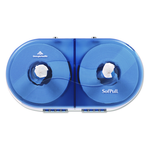 SofPull Twin High-Capacity Center-Pull Dispenser, 20.13 x 7 x 10.75, Splash Blue