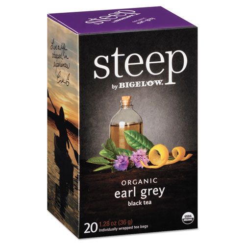 Bigelow® Steep Tea, Earl Grey, 1.28 Oz Tea Bag, 20/Box