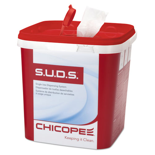 S.U.D.S. SINGLE USE DISPENSING SYSTEM TOWELS FOR QUAT, 10 X 12, 110/ROLL, 6 ROLLS AND 1 DISPENSER/CARTON