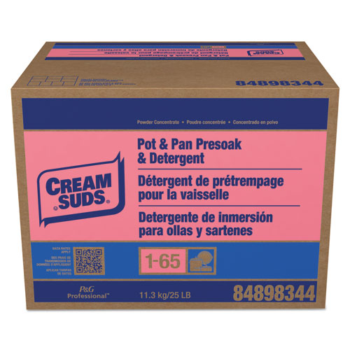 Cream Suds® Manual Pot and Pan Presoak and Detergent with Phosphate, Baby Powder Scent, Powder, 25 lb Box