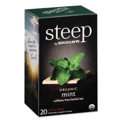 Image of Bigelow® Steep Tea, Mint, 1.41 Oz Tea Bag, 20/Box