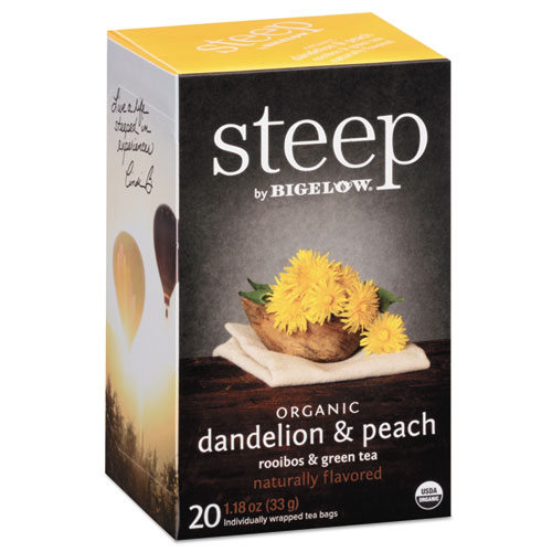 steep Tea, Dandelion and Peach, 1.18 oz Tea Bag, 20/Box