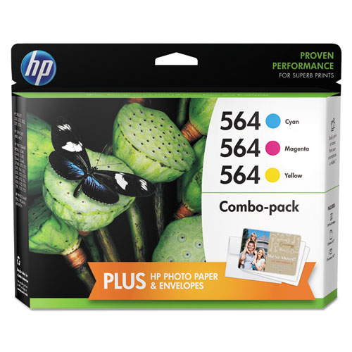 HP 564, (N9H57FN) 3-Pack Cyan/Magenta/Yellow Original Ink Cartridges
