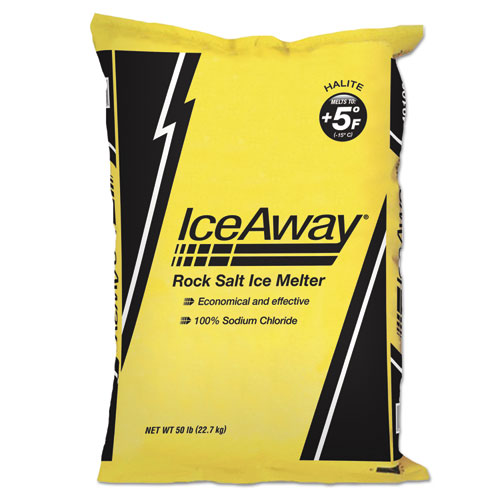 Ice-A-Way® Rock Salt, 50 lb Bag, 49/Pallet