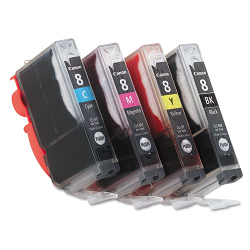 0620B010 (CLI-8) Ink, Black/Cyan/Magenta/Yellow, 4/Pack