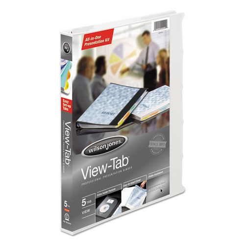 Wilson Jones® View-Tab Presentation Round Ring View Binder With Tabs, 3 Rings, 0.63" Capacity, 11 X 8.5, White