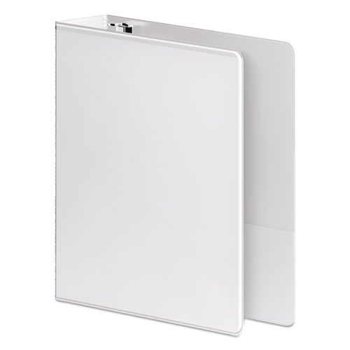 HEAVY-DUTY ROUND RING VIEW BINDER WITH EXTRA-DURABLE HINGE, 3 RINGS, 2" CAPACITY, 11 X 8.5, WHITE