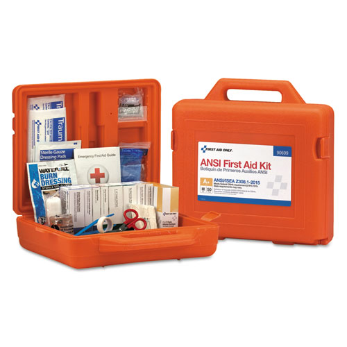ANSI Class A+ First Aid Kit for 50 People, Weatherproof, 215 Pieces, Plastic Case