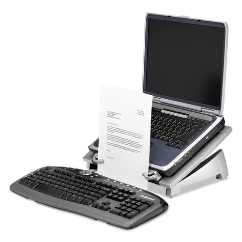 Office Suites Laptop Riser Plus, 15 1/16 x 10 1/2 x 6 1/2, Black/Silver