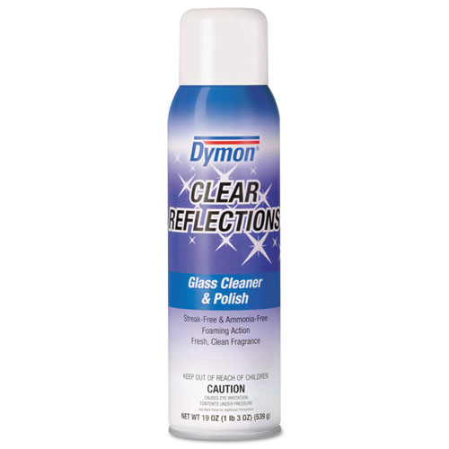 Dymon® Clear Reflections Mirror And Glass Cleaner, 20 Oz Aerosol Spray, 12/Carton