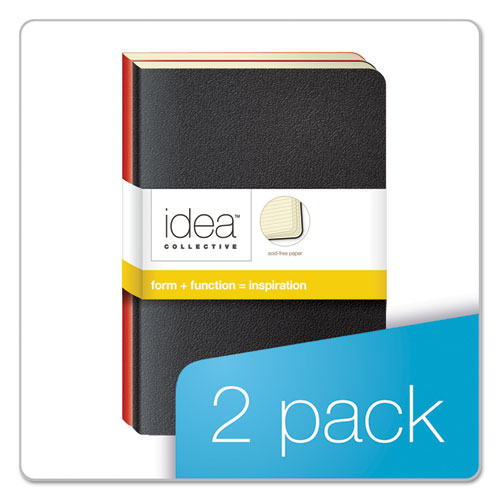 Idea Collective Journal, Wide/Legal Rule, Assorted Cover Colors, 5.5 x 3.5, 40 Sheets, 2/Pack