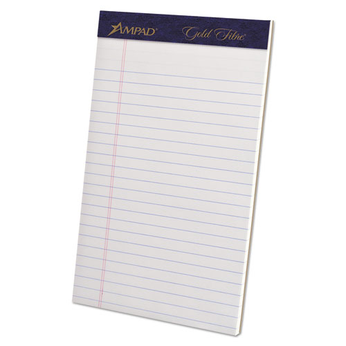 50 Sheets Per Pad Gold Series Narrow Ruled Writing Pads 5" x 8" White 6 pads 