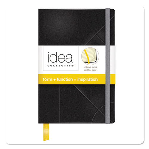 Idea Collective Journal, Hardcover with Elastic Closure, 1-Subject, Wide/Legal Rule, Black Cover, (96) 5.5 x 3.5 Sheets