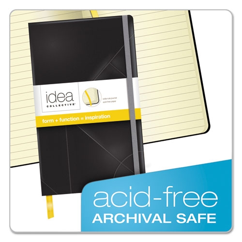 Idea Collective Journal, Hardcover with Elastic Closure, 1-Subject, Wide/Legal Rule, Black Cover, (120) 8.25 x 5 Sheets