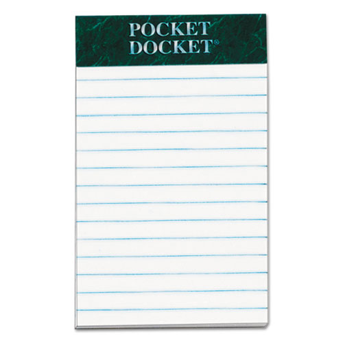 Docket Ruled Perforated Pads, Medium/College Rule, 3 x 5, White, 50 Sheets, 12/Pack