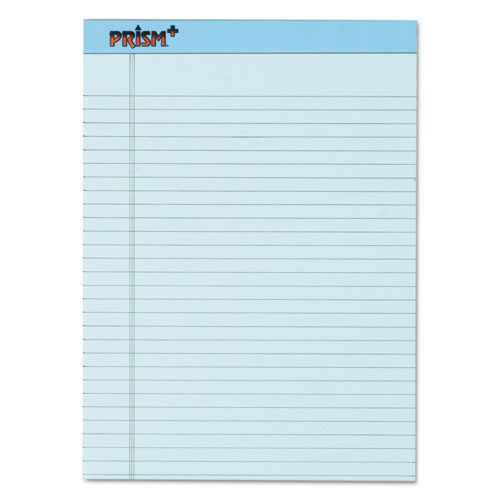 Prism + Writing Pads, Wide/Legal Rule, 8.5 x 11.75, Pastel Blue, 50 Sheets, 12/Pack | by Plexsupply