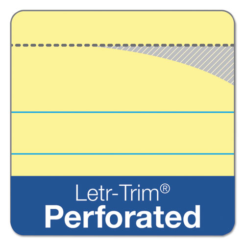 Docket Ruled Perforated Pads, Wide/Legal Rule, 8.5 x 11.75, Canary, 50 Sheets, 6/Pack