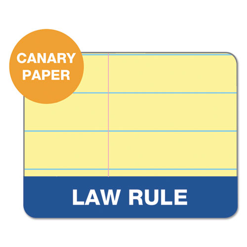 Double Docket Ruled Pads, Pitman Rule, 8.5 x 11.75, Canary, 100 Sheets, 6/Pack