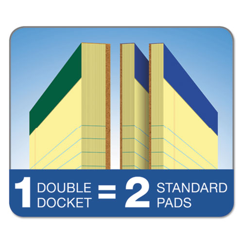 Double Docket Ruled Pads, Pitman Rule, 8.5 x 11.75, Canary, 100 Sheets, 6/Pack