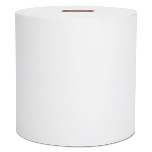Essential Hard Roll Towel, 1.5" Core, 8 x 400ft, White, 12 Rolls/Carton | by Plexsupply