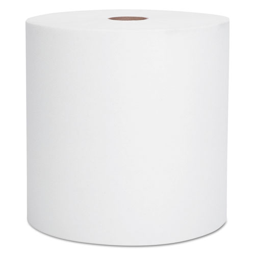Image of Essential High Capacity Hard Roll Towels for Business, 1.5" Core, 8" x 1,000 ft, Recycled, White, 6/Carton