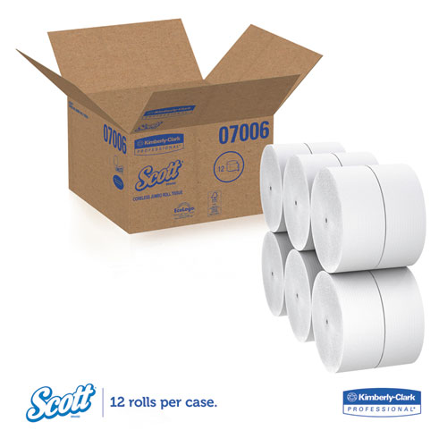 Image of Essential Coreless JRT, Septic Safe, 2-Ply, White, 1150 ft, 12 Rolls/Carton