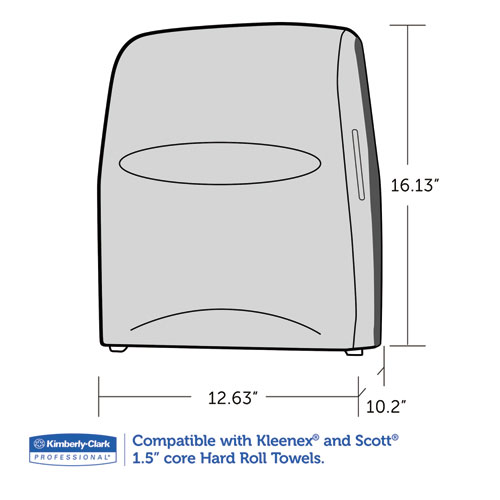 Sanitouch Hard Roll Towel Dispenser, 12 63/100w x 10 1/5d x 16 13/100h, Smoke