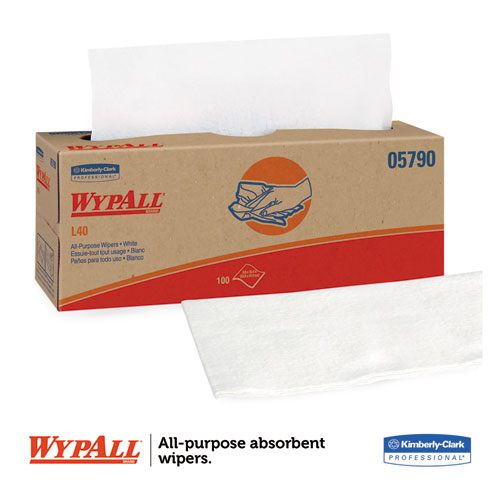 Image of Wypall® L40 Towels, Pop-Up Box, 16.4 X 9.8, White, 100/Box, 9 Boxes/Carton