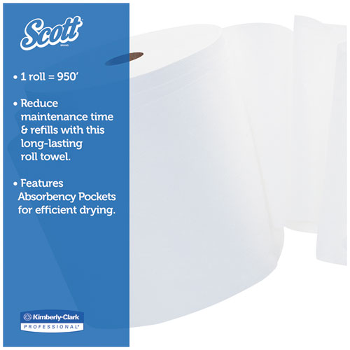 Image of Essential High Capacity Hard Roll Towels for Business, Absorbency Pockets, 1.75" Core, 8" x 950 ft, White, 6 Rolls/Carton